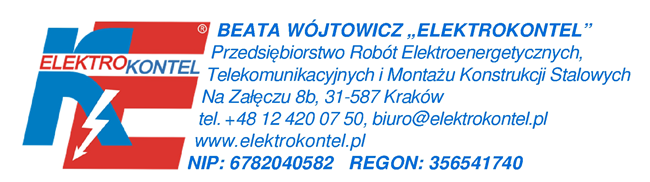 Beata Wójtowicz Przedsiębiorstwo Robót Elektroenergetycznych, Telekomunikacyjnych i Montażu Konstrukcji Stalowych „ELEKTROKONTEL”